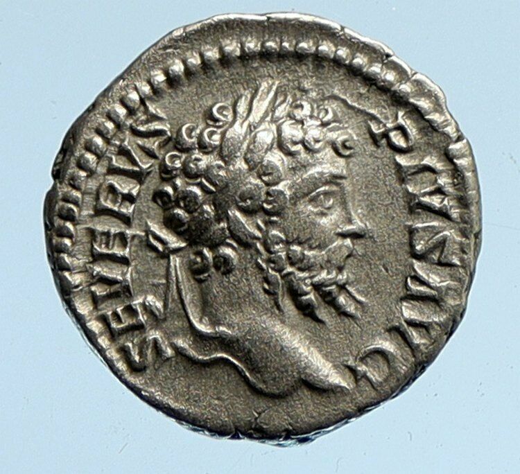 SEPTIMIUS SEVERUS 202AD Silver Authentic OLD Ancient Roman Coin Fortuna i95878