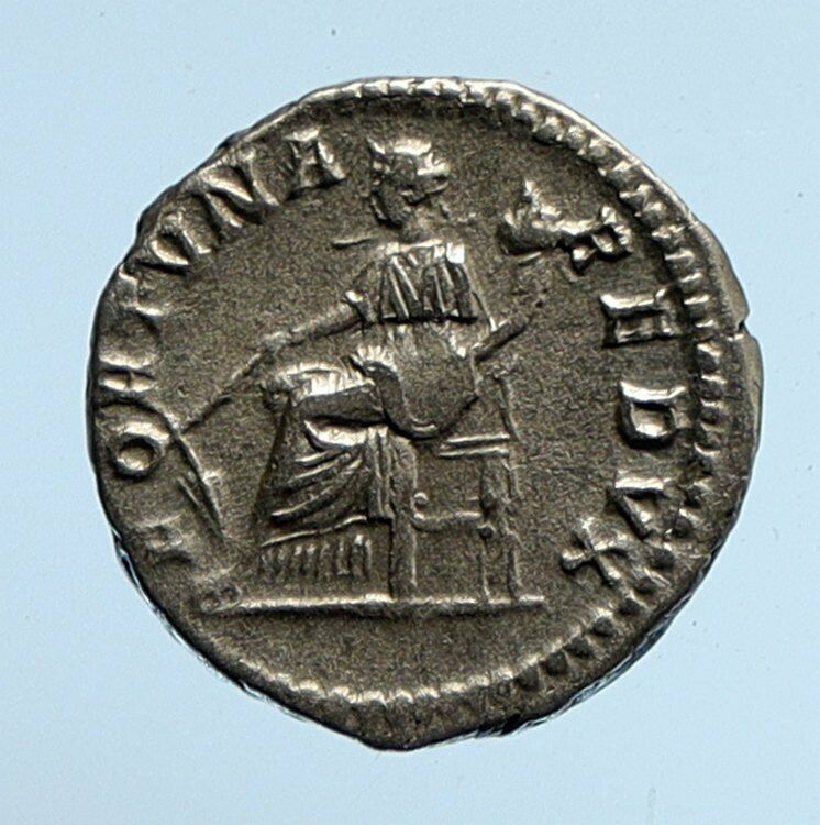 SEPTIMIUS SEVERUS 202AD Silver Authentic OLD Ancient Roman Coin Fortuna i95878