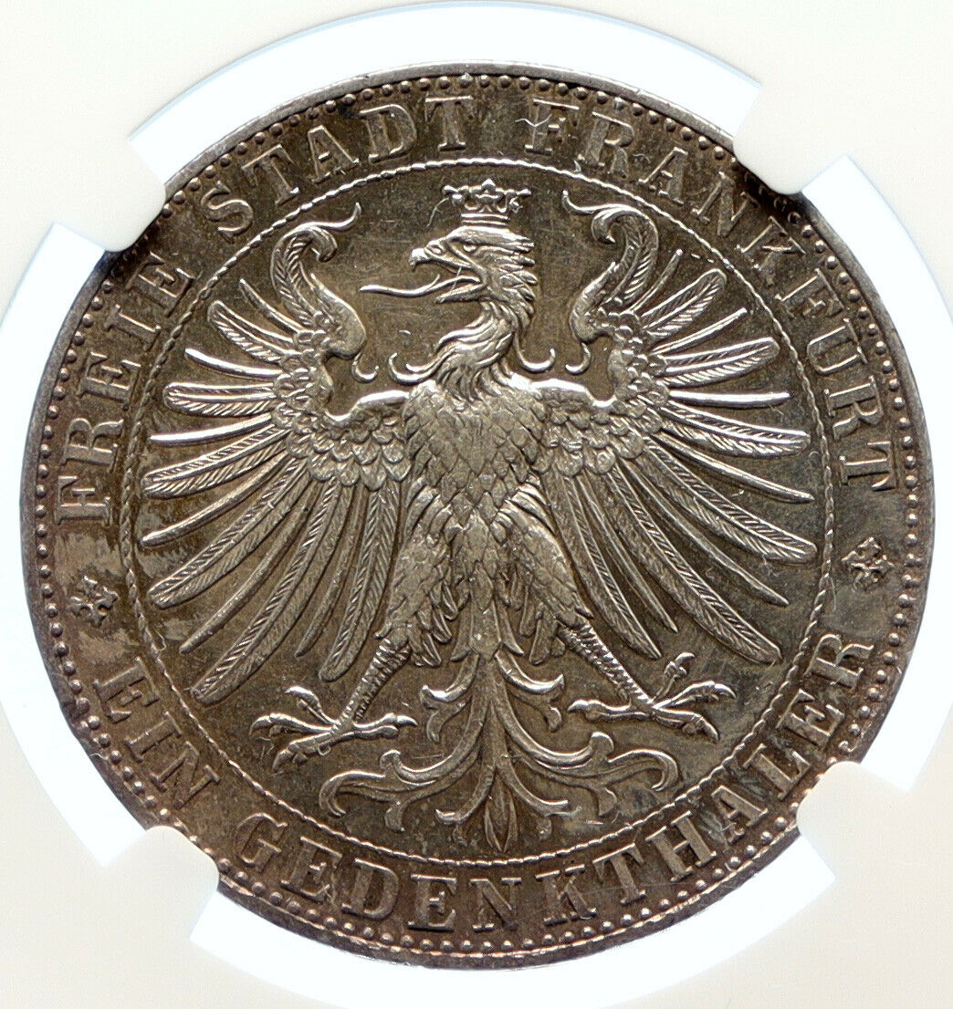 1863 GERMAN STATES FRANKFURT Princes Memorial OLD Silver Thaler Coin NGC i96166