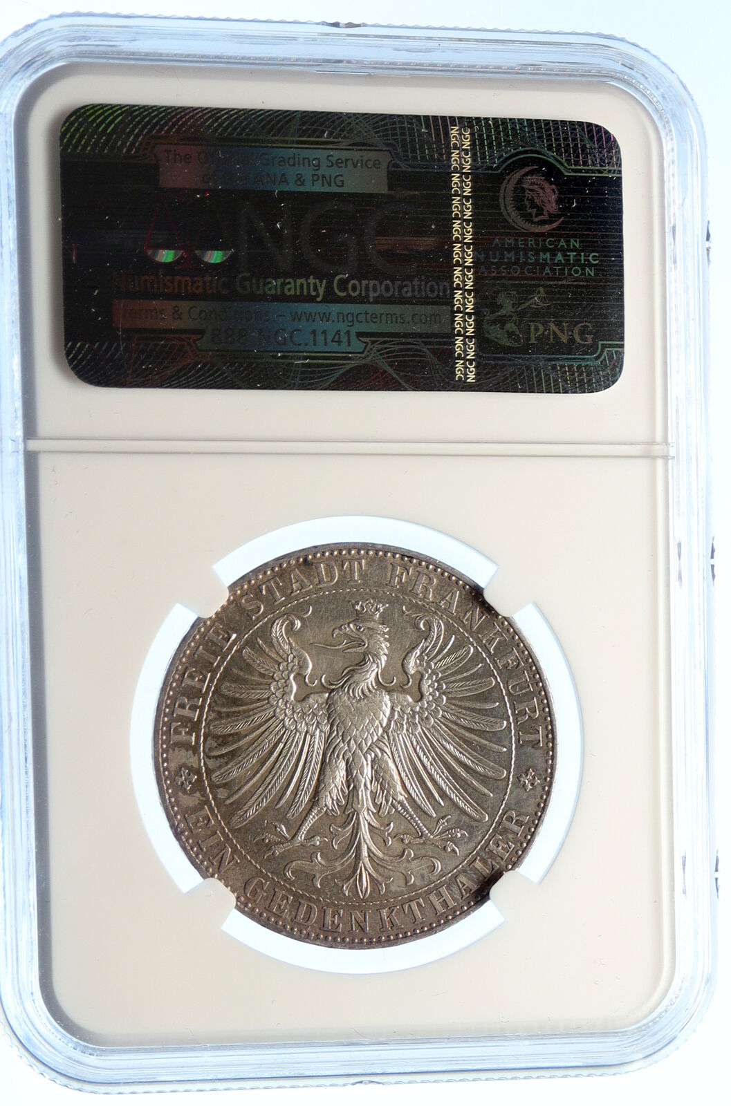 1863 GERMAN STATES FRANKFURT Princes Memorial OLD Silver Thaler Coin NGC i96166