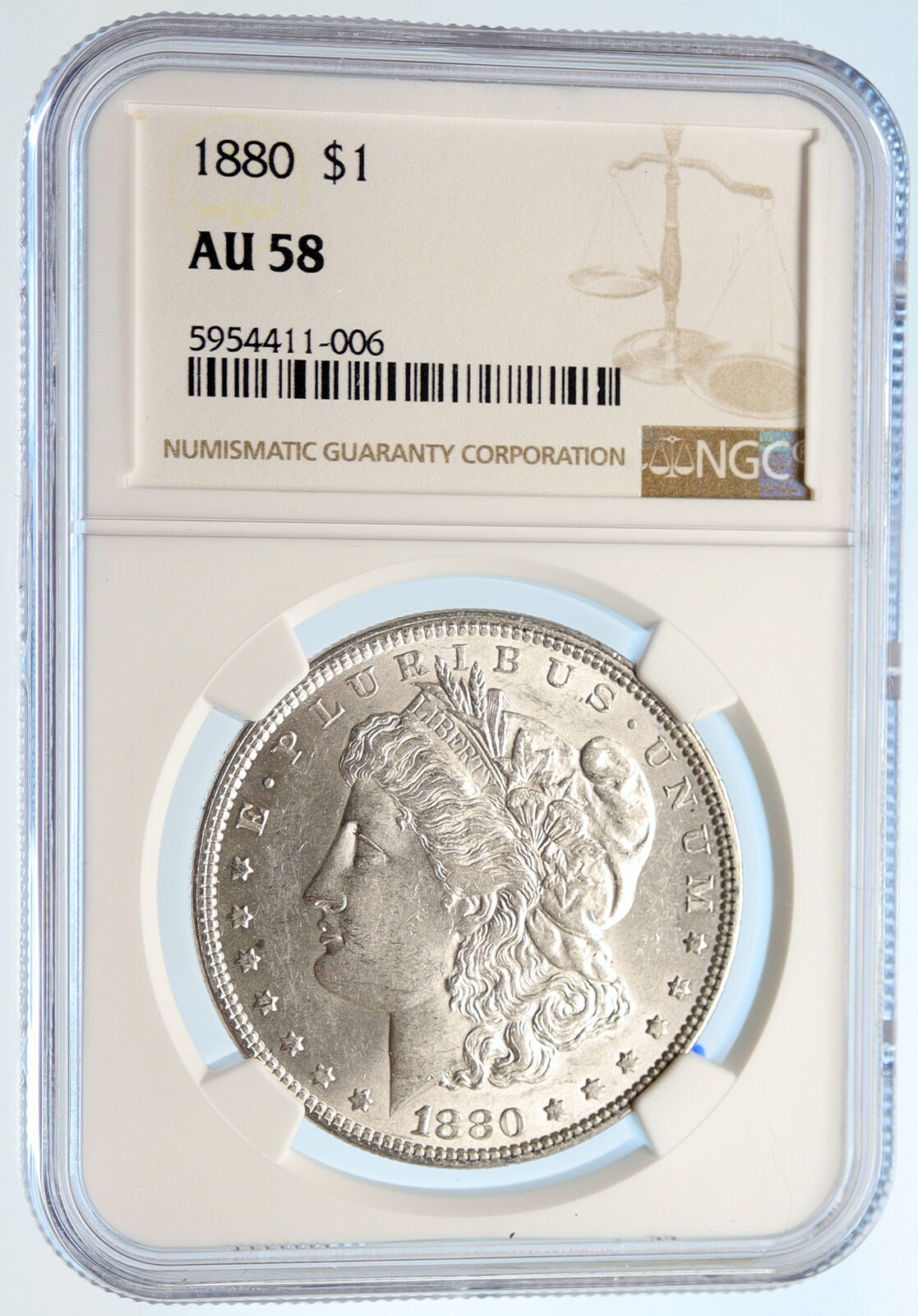 1880 P UNITED STATES of America SILVER Morgan US Dollar Coin EAGLE NGC i95548