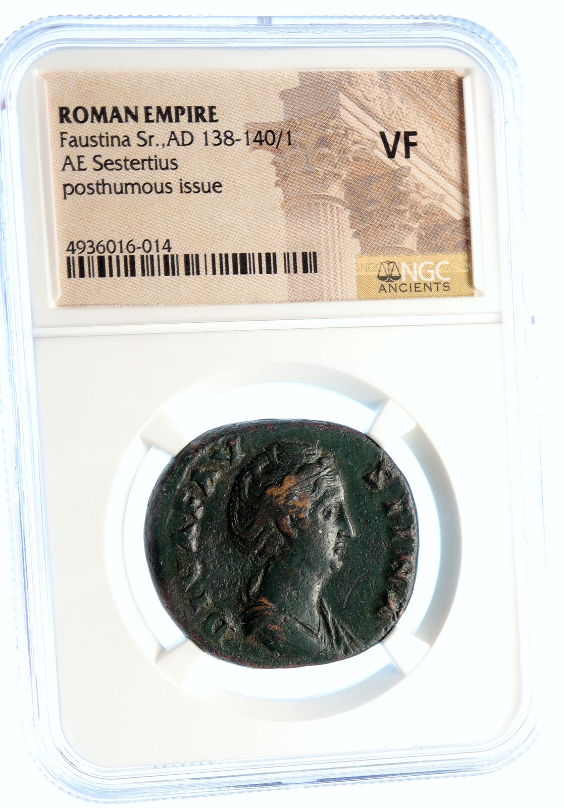 FAUSTINA II Jr VINTAGE Ancient OLD Roman Coin AETERNITAS PHOENIX NGC i96156