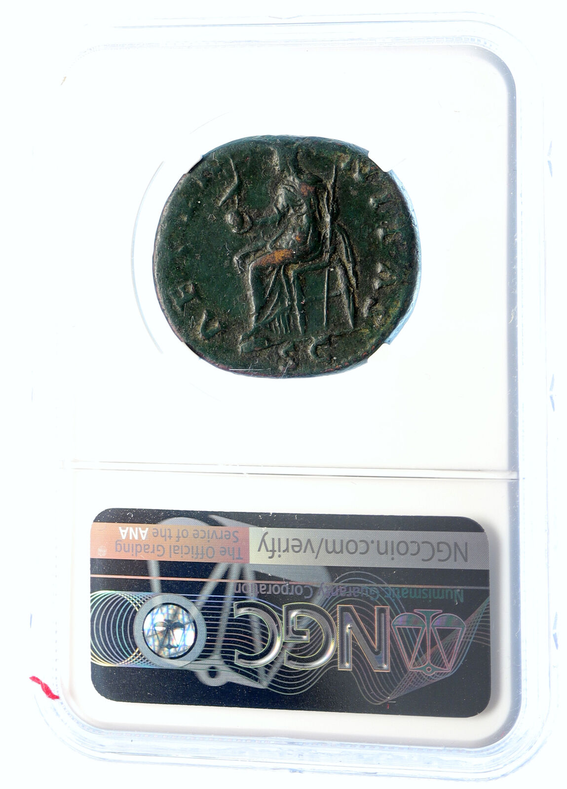 FAUSTINA II Jr VINTAGE Ancient OLD Roman Coin AETERNITAS PHOENIX NGC i96156