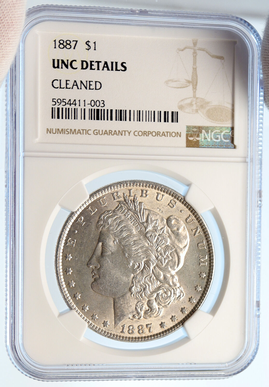 1887 P UNITED STATES of America SILVER Morgan US Dollar Coin EAGLE NGC i95545