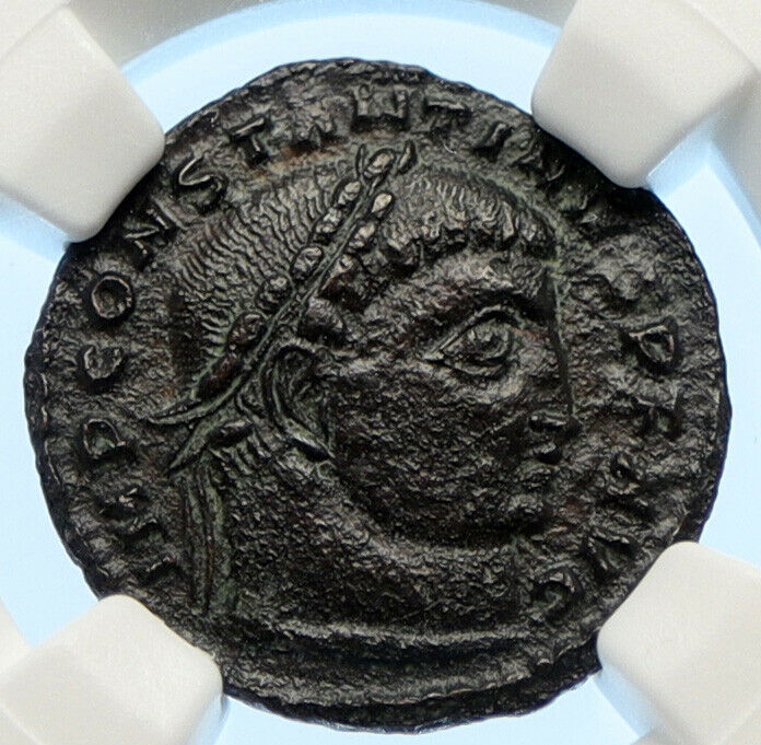 CONSTANTINE I the GREAT Authentic Ancient OLD Roman Coin Zeus Victory NGC i96160