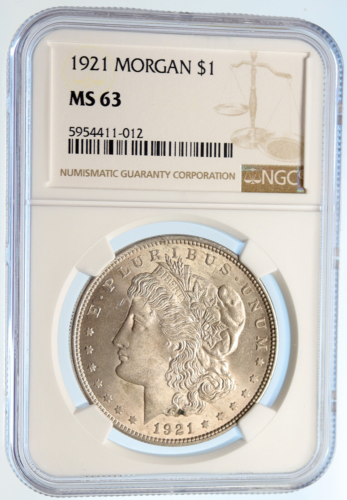 1921 P UNITED STATES of America SILVER Morgan US Dollar Coin EAGLE NGC i95552