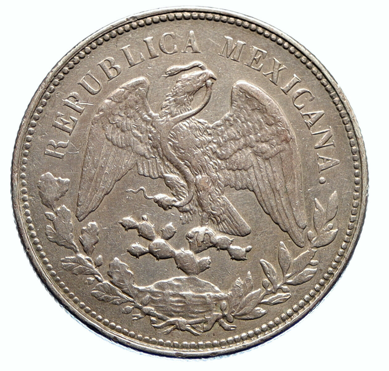 1902 Mo AM MEXICO Large Eagle Sun Antique Mexican OLD Silver Peso Coin i96121