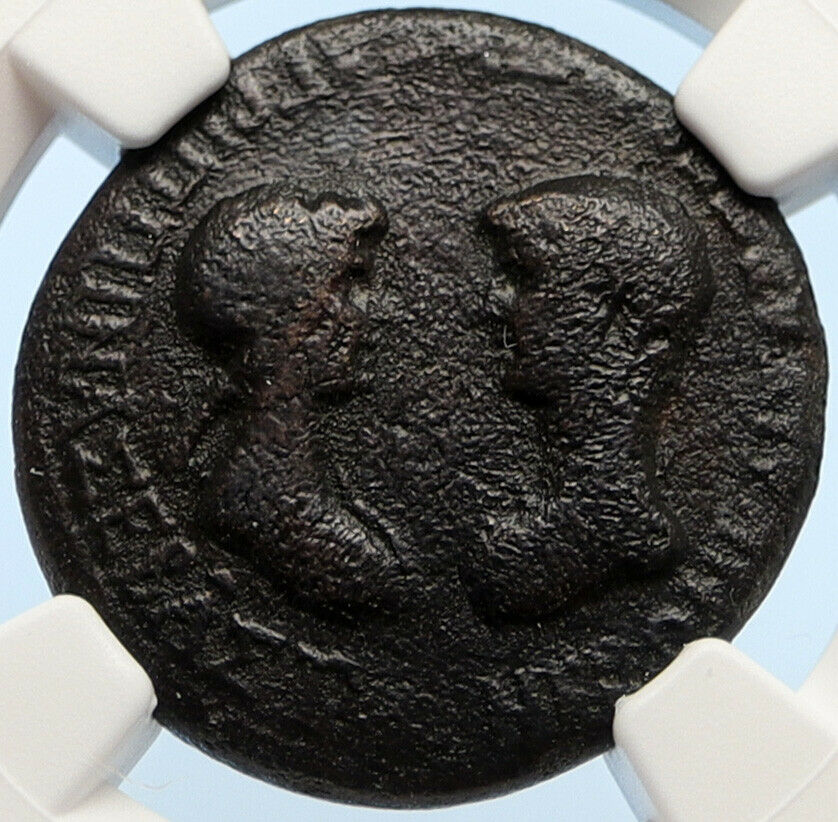 NERO & AGRIPPINA JR Ancient Phrygia Apameia ANTIQUE Roman Coin EAGLE NGC i95649