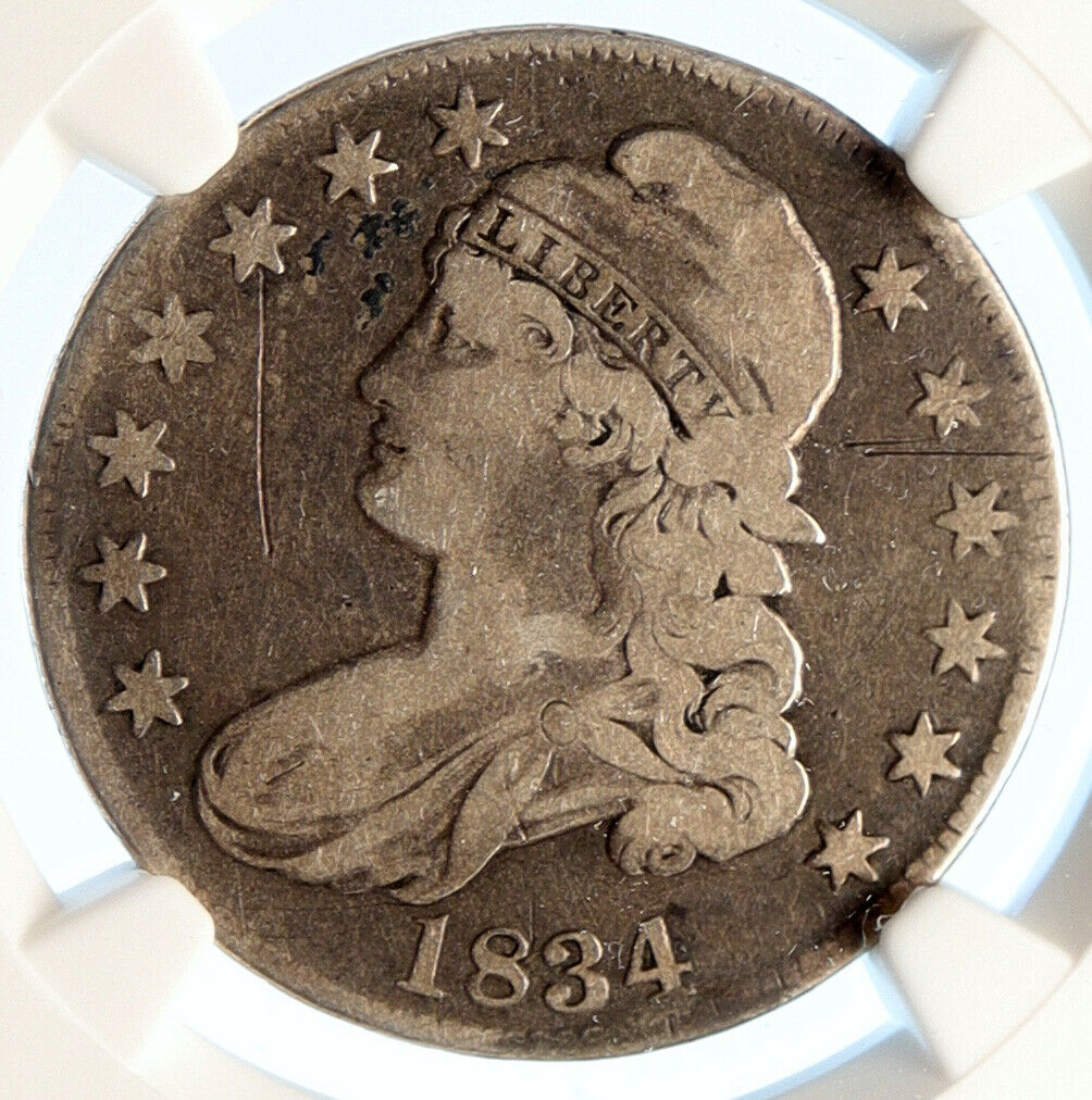 1834 UNITED STATES Capped Liberty Bust Half Dollar OLD Silver US Coin NGC i95571