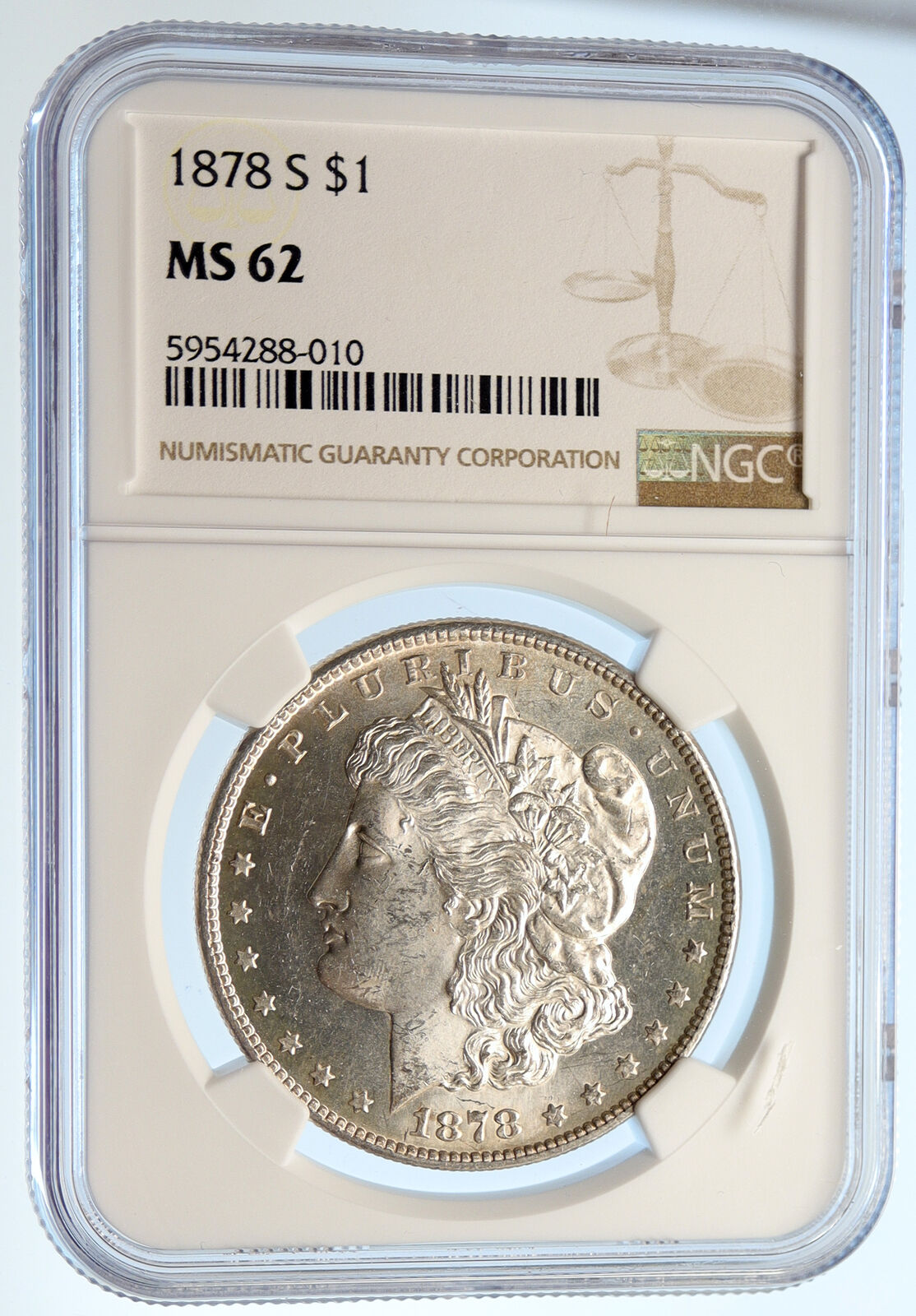 1878 S UNITED STATES of America SILVER Morgan US Dollar Coin EAGLE NGC i95566