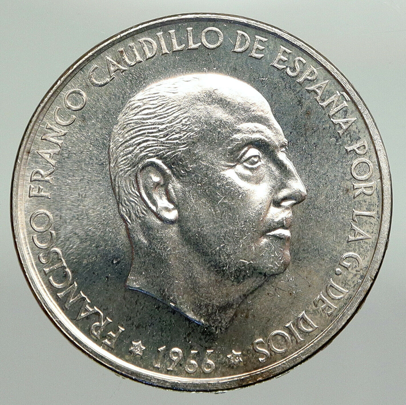 1966 SPAIN Large Franco Caudillo VINTAGE Silver 100 Pesetas Spanish Coin i92326