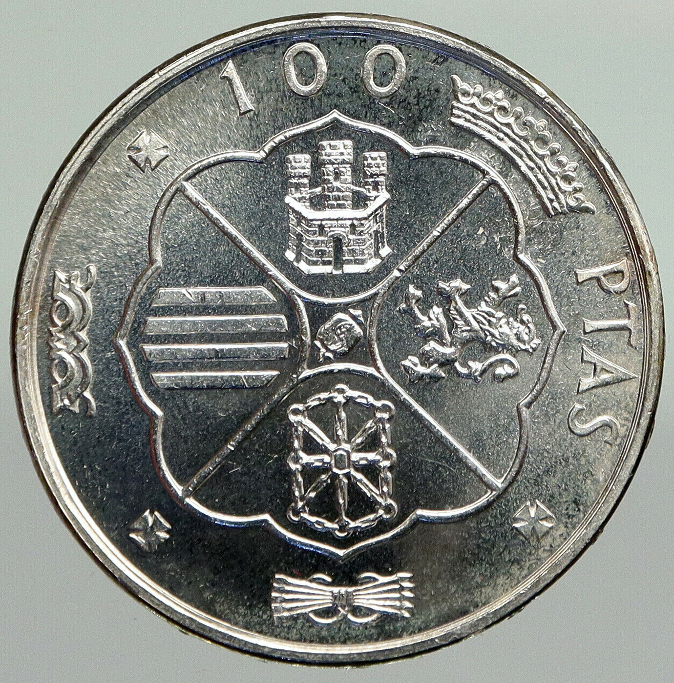 1966 SPAIN Large Franco Caudillo VINTAGE Silver 100 Pesetas Spanish Coin i92326