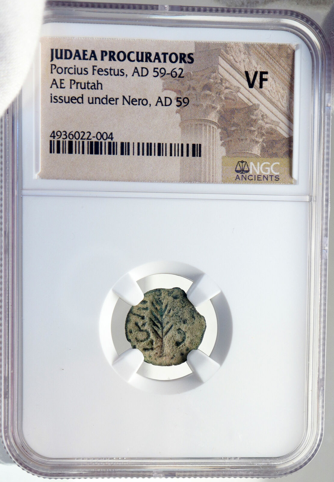 NERO Ancient Biblical JERUSALEM Roman Coin PORCIUS FESTUS St Paul NGC i82707