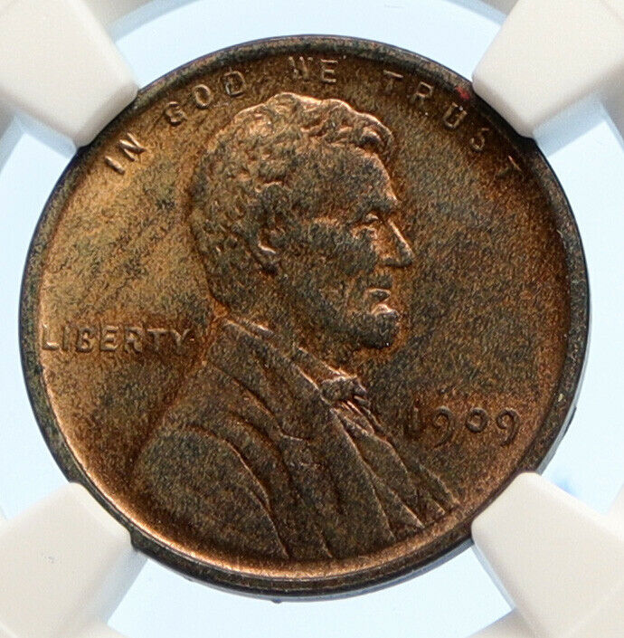 1909 USA United States of America LINCOLN WHEAT EARS OLD CENT Coin NGC i95609