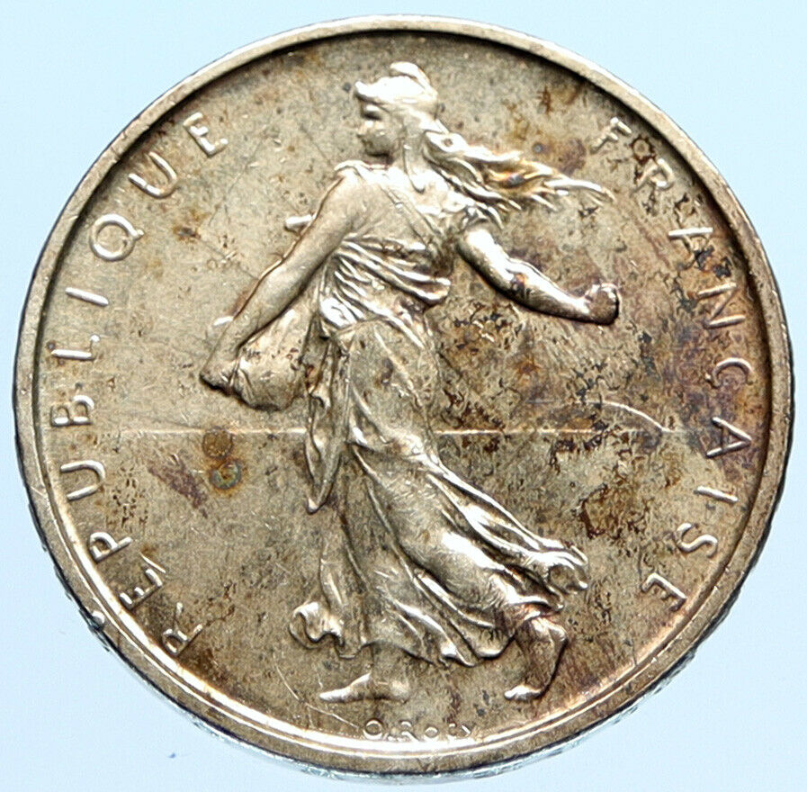 1962 FRANCE La Semeuse French SOWER WOMAN Old LARGE Silver 5 Francs Coin i97037