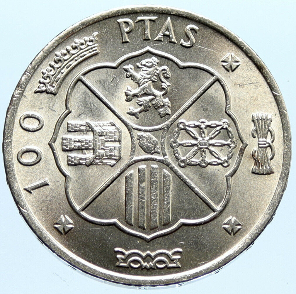 1966 SPAIN Large Franco Caudillo VINTAGE Silver 100 Pesetas Spanish Coin i96607