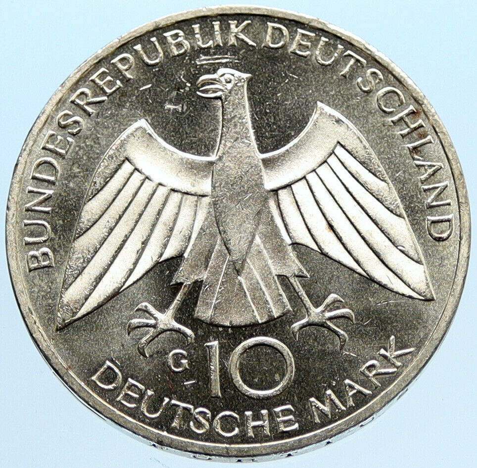 1972 G GERMANY Munich Summer Olympics Games Schleife PRF Silver 10 M Coin i96611