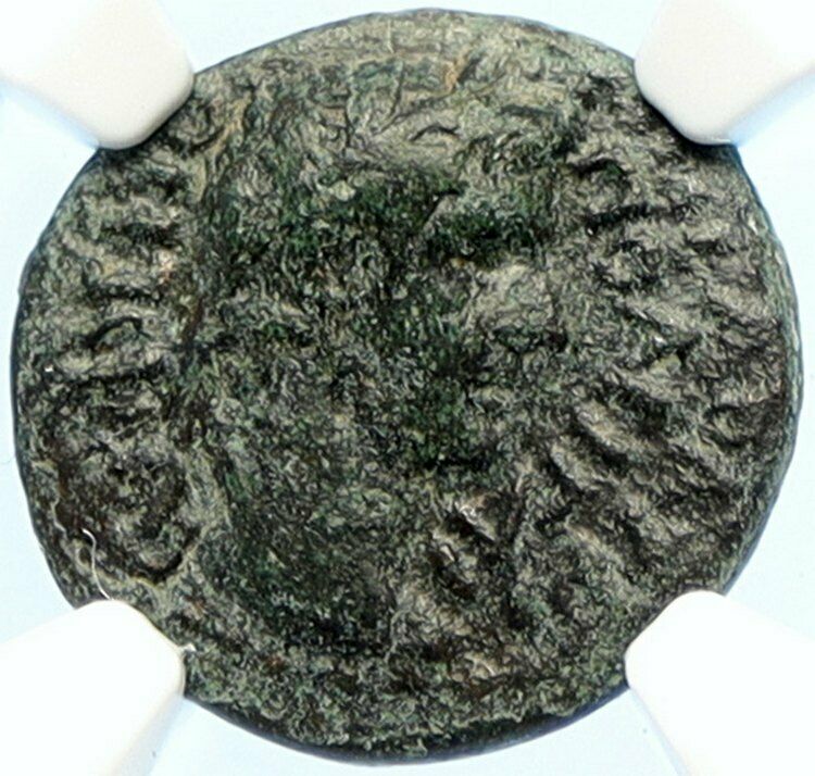 TIBERIUS Authentic Ancient 14-37 AD OLD Original Roman Coin HELIOS NGC i94469