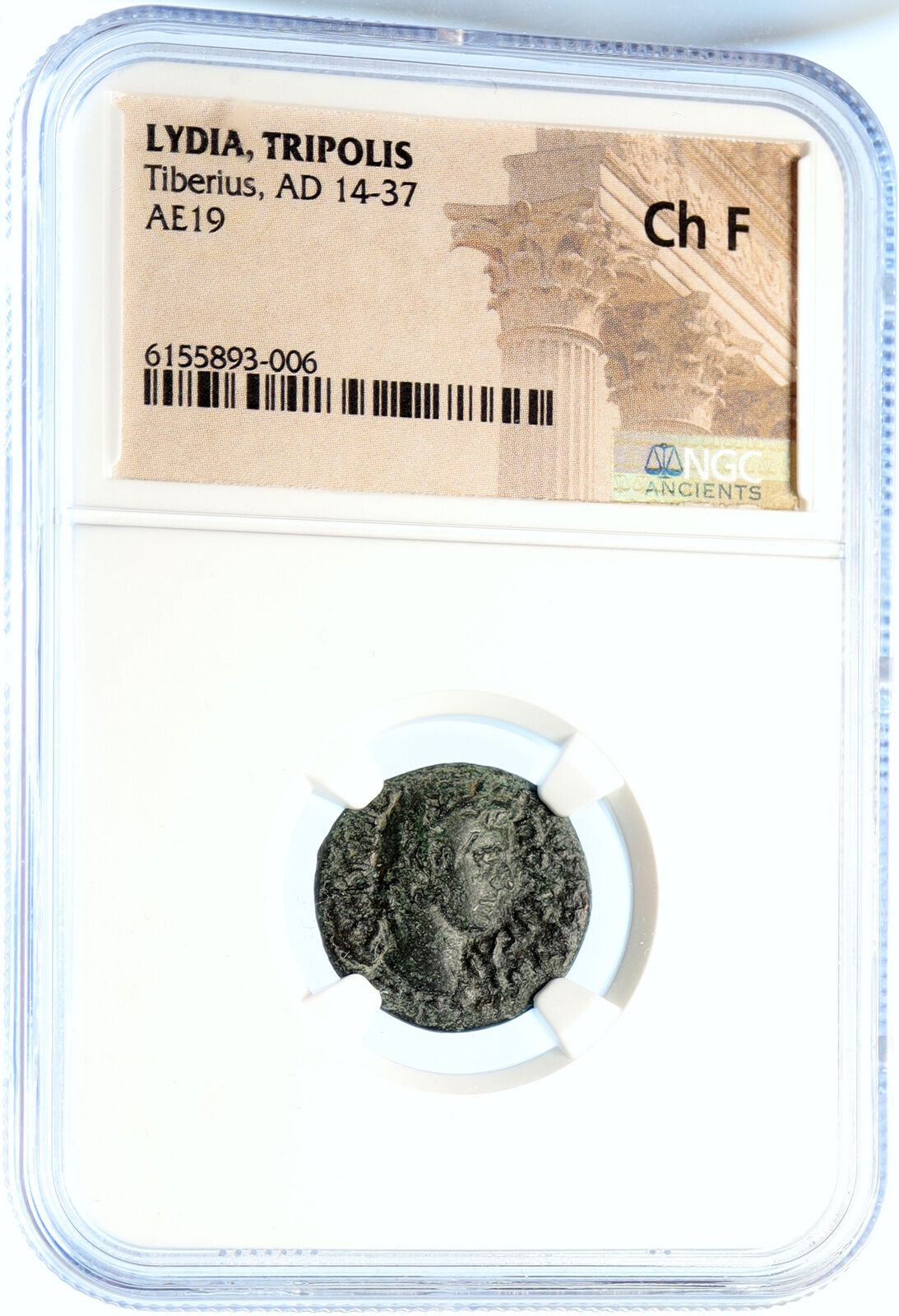 TIBERIUS Authentic Ancient 14-37 AD OLD Original Roman Coin HELIOS NGC i94469