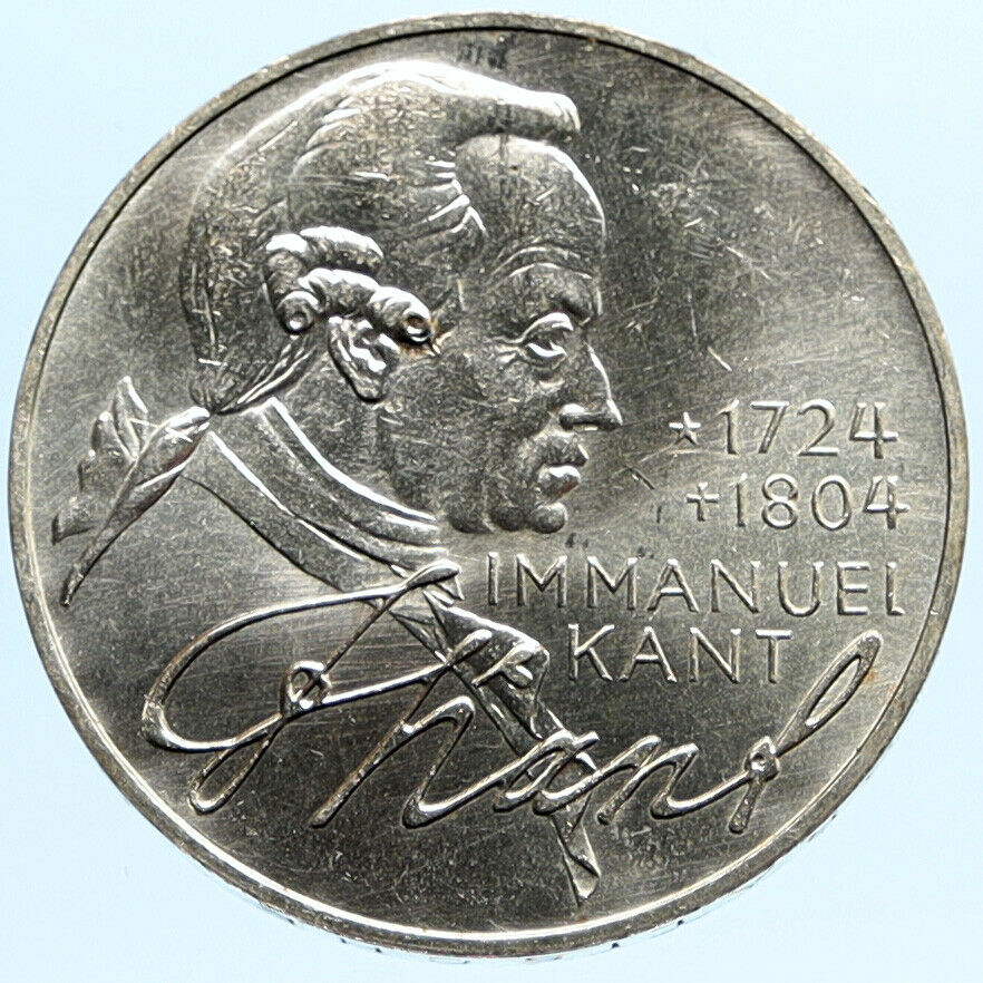 1974 GERMANY Immanuel Kant Philosopher VINTAGE Silver German 5 Mark Coin i96794