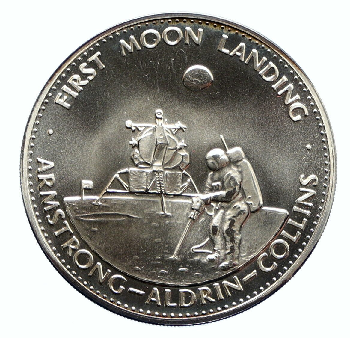 1970's USA NASA APOLLO 11 Moon Landing ASTRONAUTS Armstrong Collins MEDAL i96370