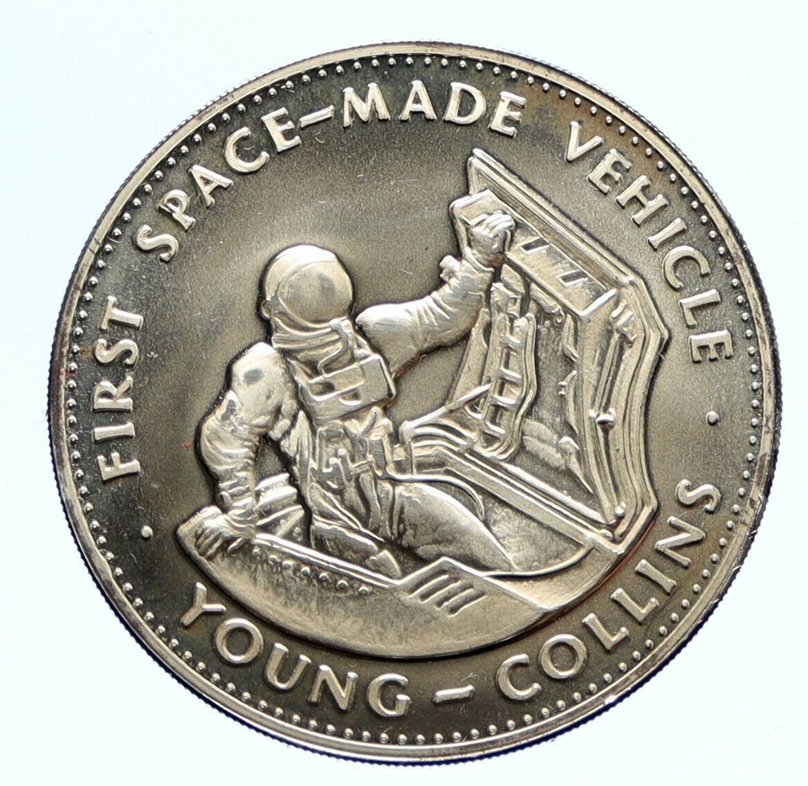 1970's USA NASA Gemini X ASTRONAUTS VEHICLE RENDEZVOUS Proof Silver MEDAL i96374