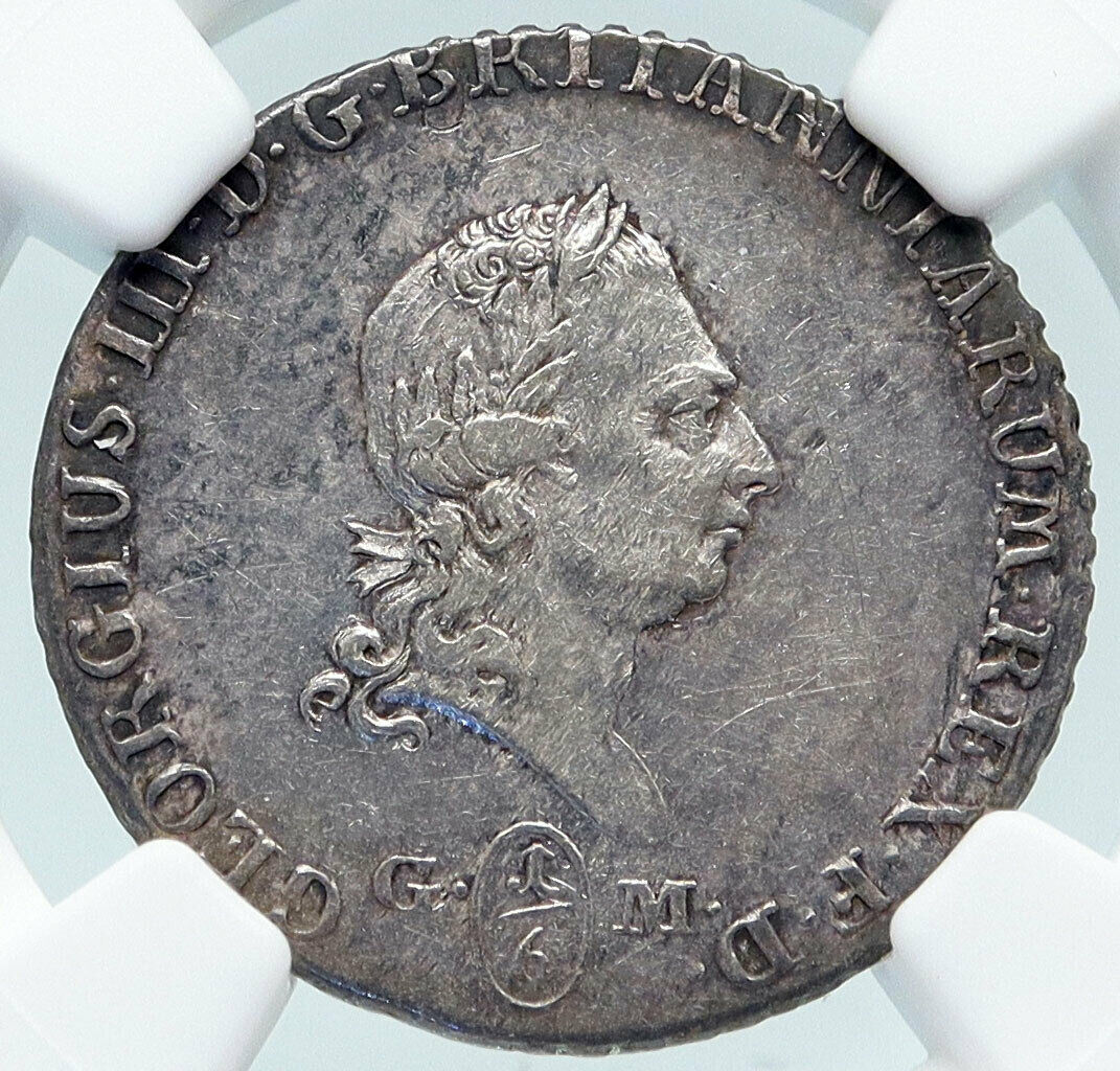 1807 GERMANY German States BRUNSWICK UK George III Silver 1/6 Ta NGC Coin i85321