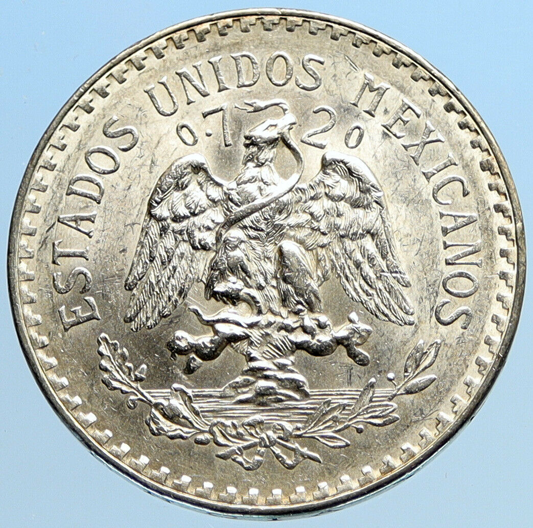 1934 M MEXICO Large Eagle Liberty Cap Mexican Antique Silver 1 Peso Coin i96934