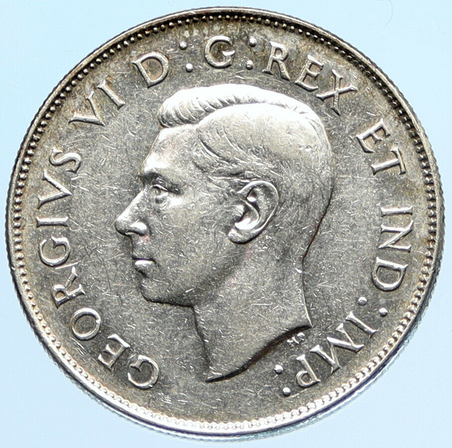 1947 CANADA UK King GEORGE VI Lions Crown Large Old SILVER 50 Cents Coin i96924