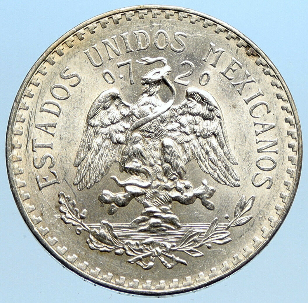 1933 M MEXICO Large Eagle Liberty Cap Mexican Antique Silver 1 Peso Coin i96842