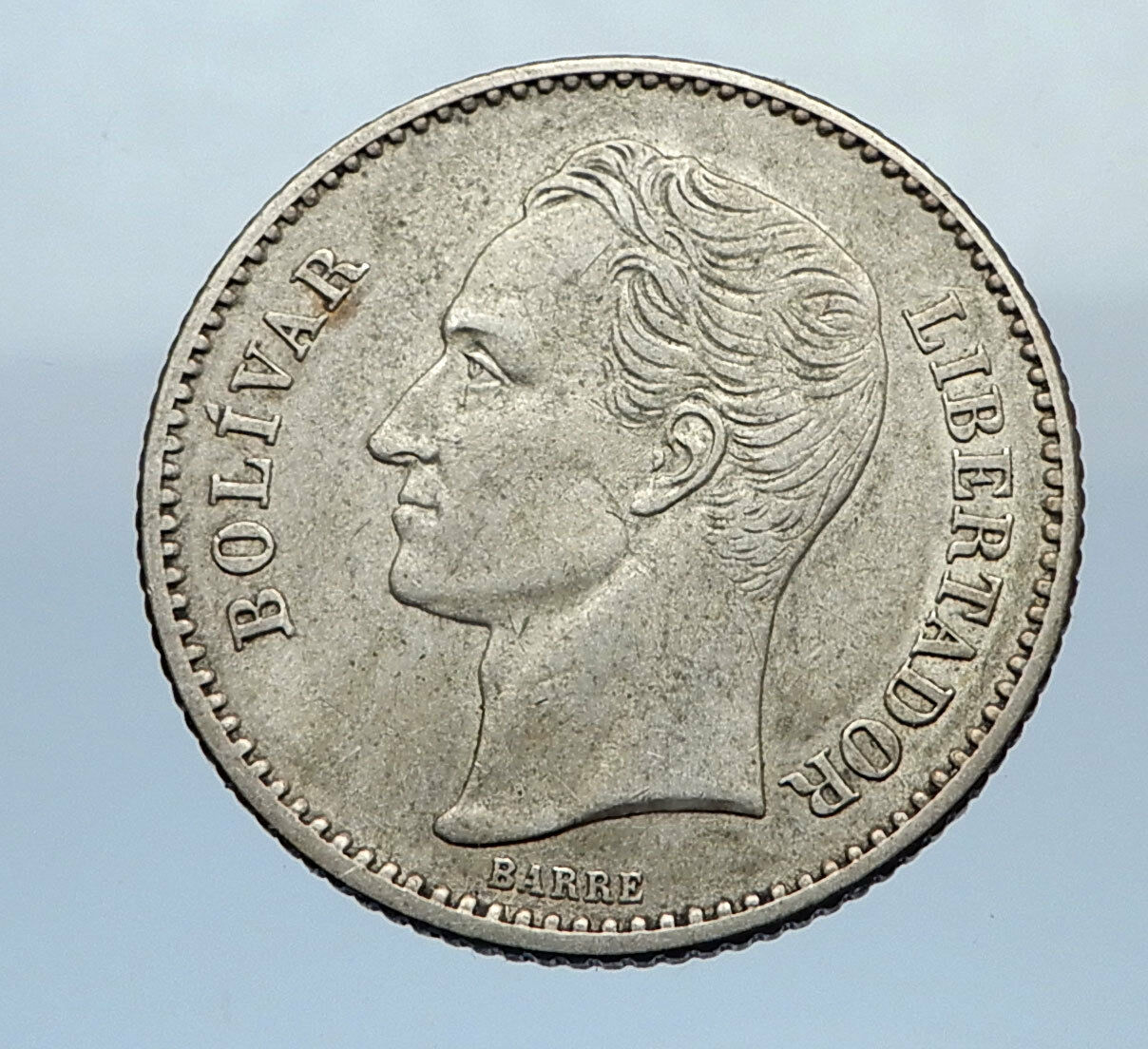 1936 Freemason President Simon Bolivar VENEZUELA Founder Silver Coin i69351