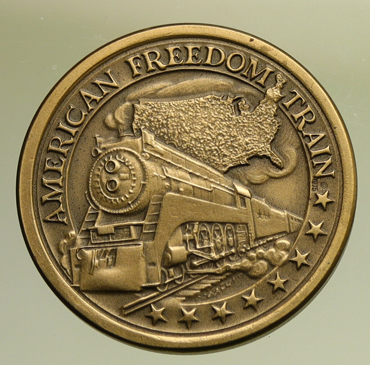 1976 USA American FREEDOM TRAIN Steam BICENTENNIAL Revolution Old Medal i95283