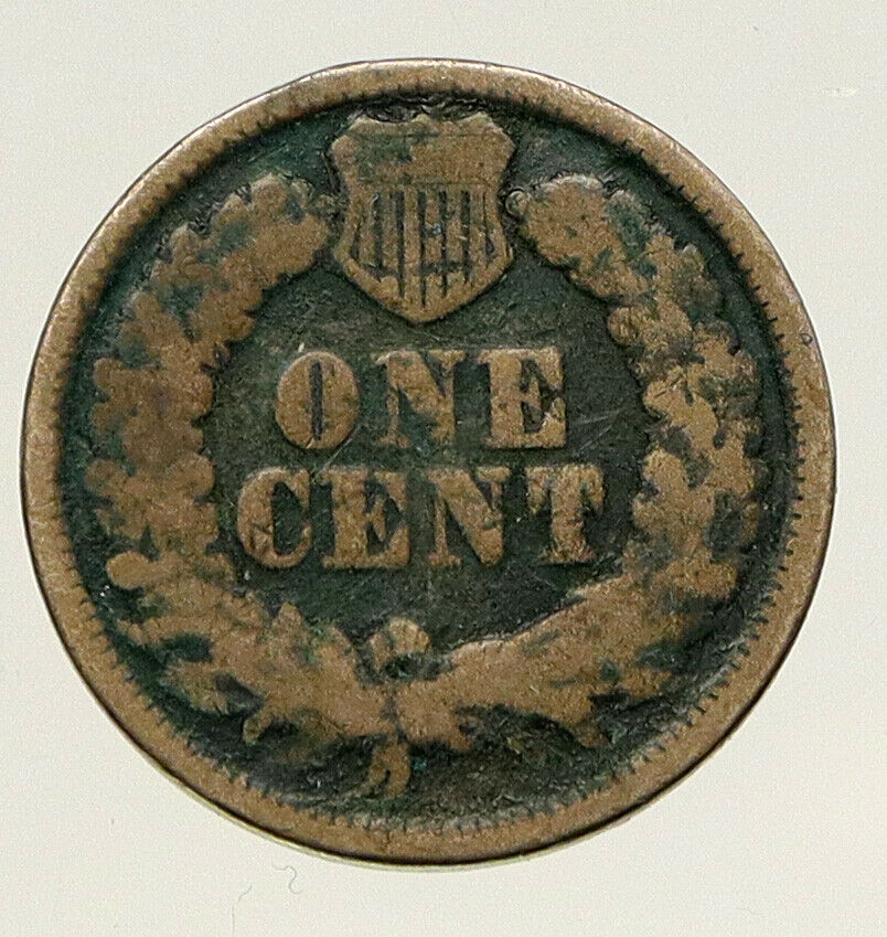 1862 United States CIVIL WAR Time PATRIOTIC with Shield INDIAN Cent Coin i93187