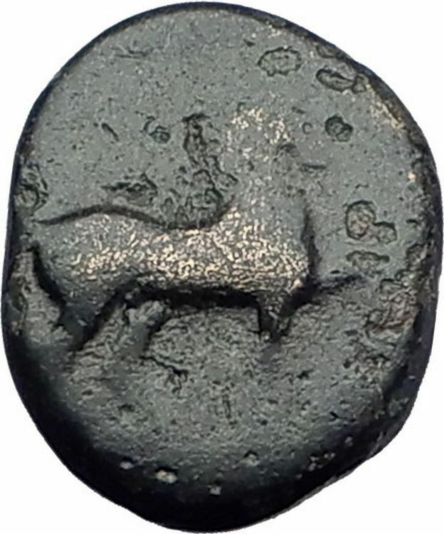 MYLASA in CARIA 210BC Rare Authentic Ancient Greek Coin HORSE & TRIDENT i63220