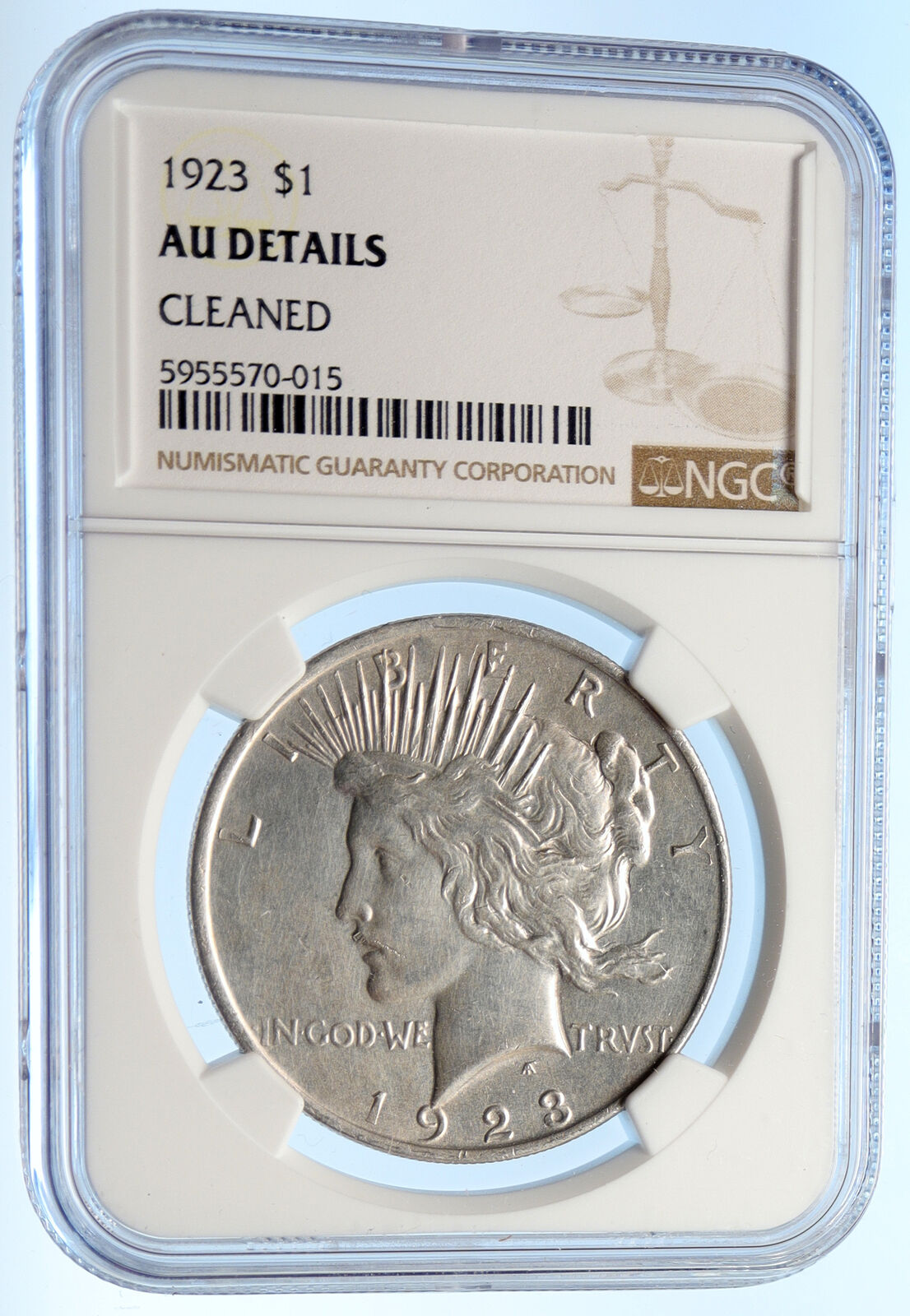 1923P US Silver PEACE DOLLAR Large United States Coin LIBERTY & EAGLE NGC i95617