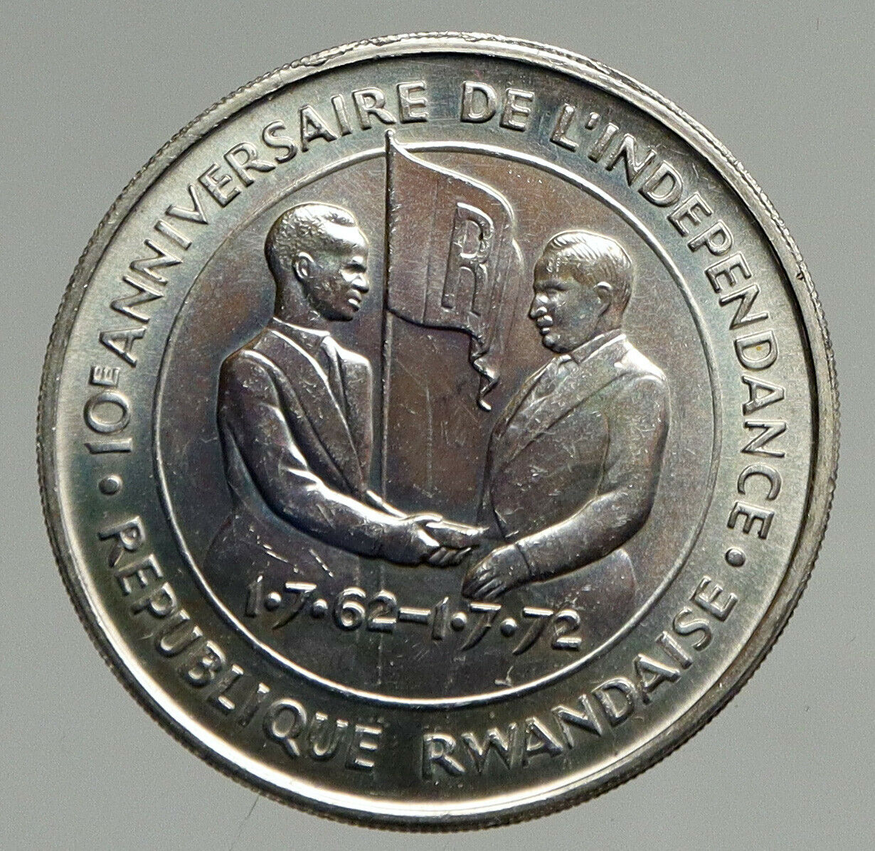 1972 RWANDA African United Nations FAO Food Old BU Silver 200 Francs Coin i94673