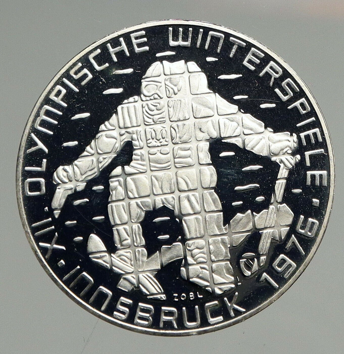 1976 Innsbruck WINTER Olympic Games AUSTRIA PRF SILVER 100 Schilling Coin i94670