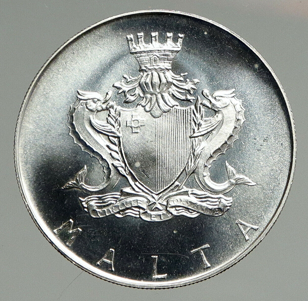 1972 MALTA Manwel Dimech Philosophy Author OLD VINTAGE Silver Lira Coin i94665