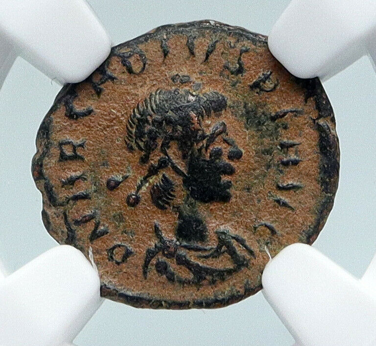 ARCADIUS 388AD OLD Ancient VINTAGE Roman Coin VICTORY Angel Captive NGC i89533