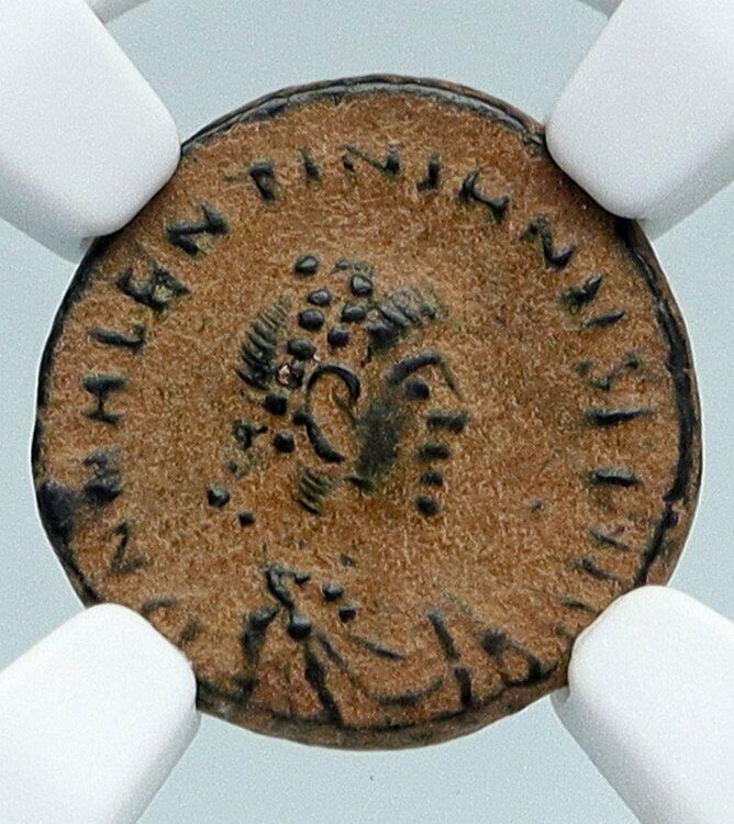 VALENTINIAN II Ancient 388AD Antioch Roman Coin Staurogram VICTORY NGC i89522