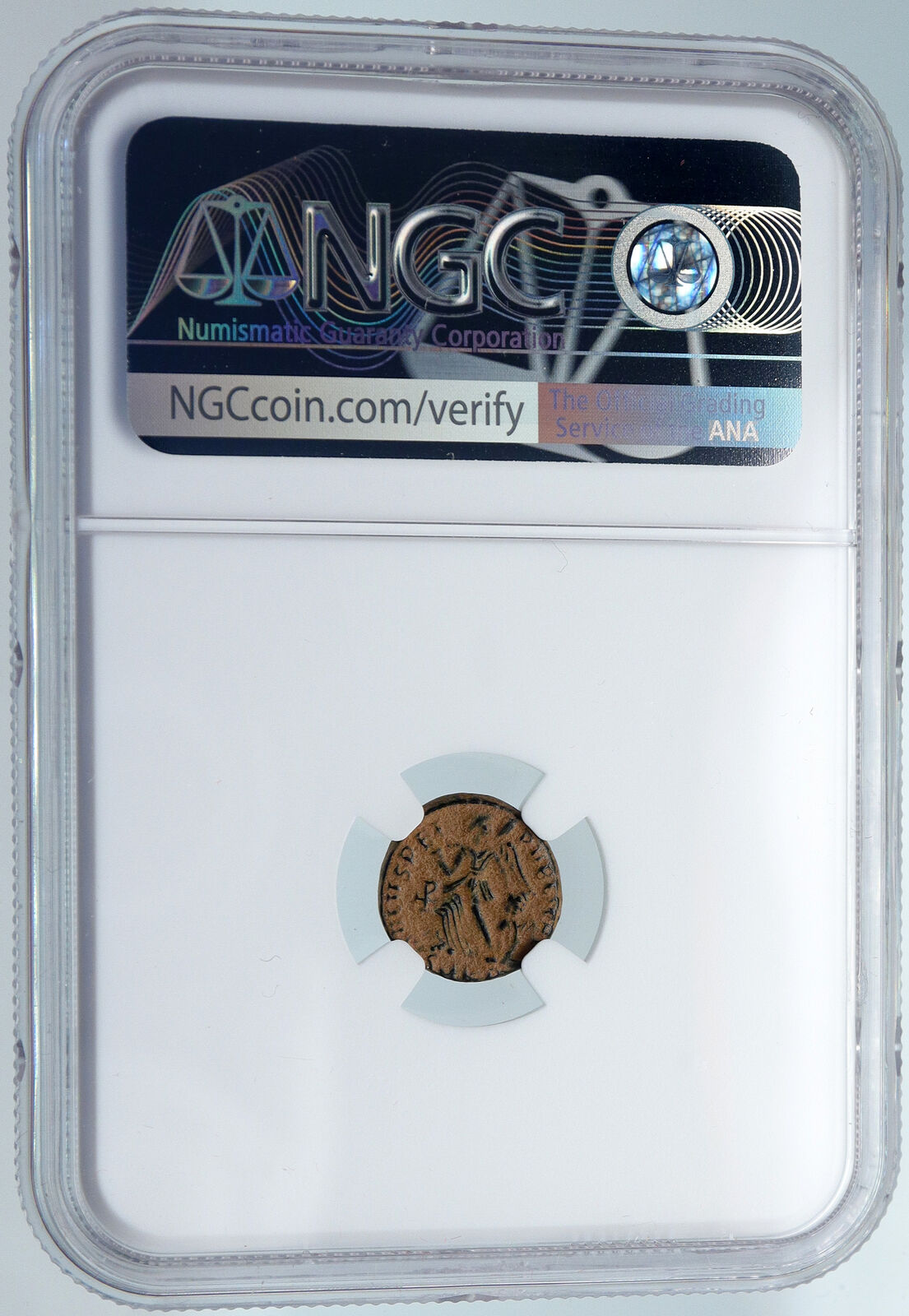 VALENTINIAN II Ancient 388AD Antioch Roman Coin Staurogram VICTORY NGC i89522