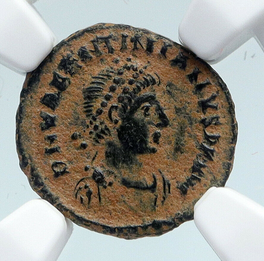 VALENTINIAN II Ancient 388AD ANTIQUE Old Roman Coin Staurogram WREATH NGC i89526