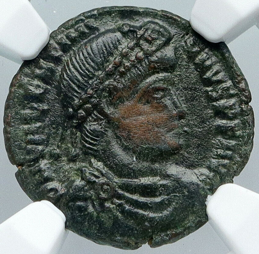 VALENTINIAN I w CHRISTIAN Chi-Rho 364AD Authentic Ancient Roman Coin NGC i88737