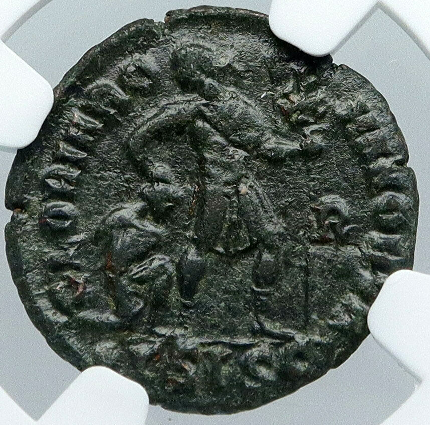 VALENTINIAN I w CHRISTIAN Chi-Rho 364AD Authentic Ancient Roman Coin NGC i88737