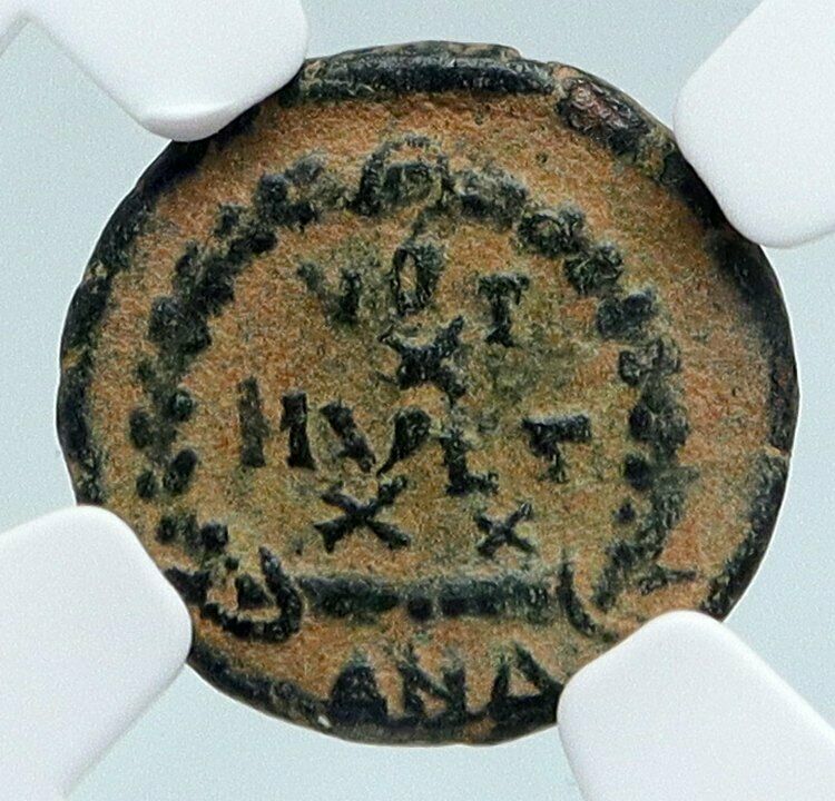 THEODOSIUS I the GREAT Authentic Ancient 388AD OLD Roman Coin WREATH NGC i89517