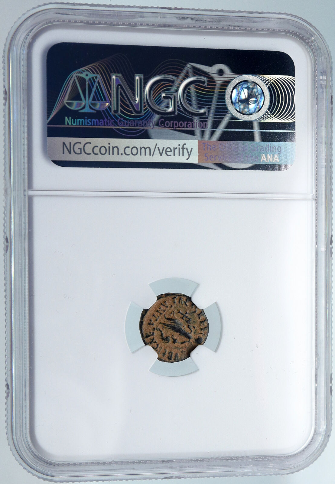 VALENTINIAN II Ancient 388AD Antioch Roman Coin VICTORY ANGEL & CROSS NGC i89519