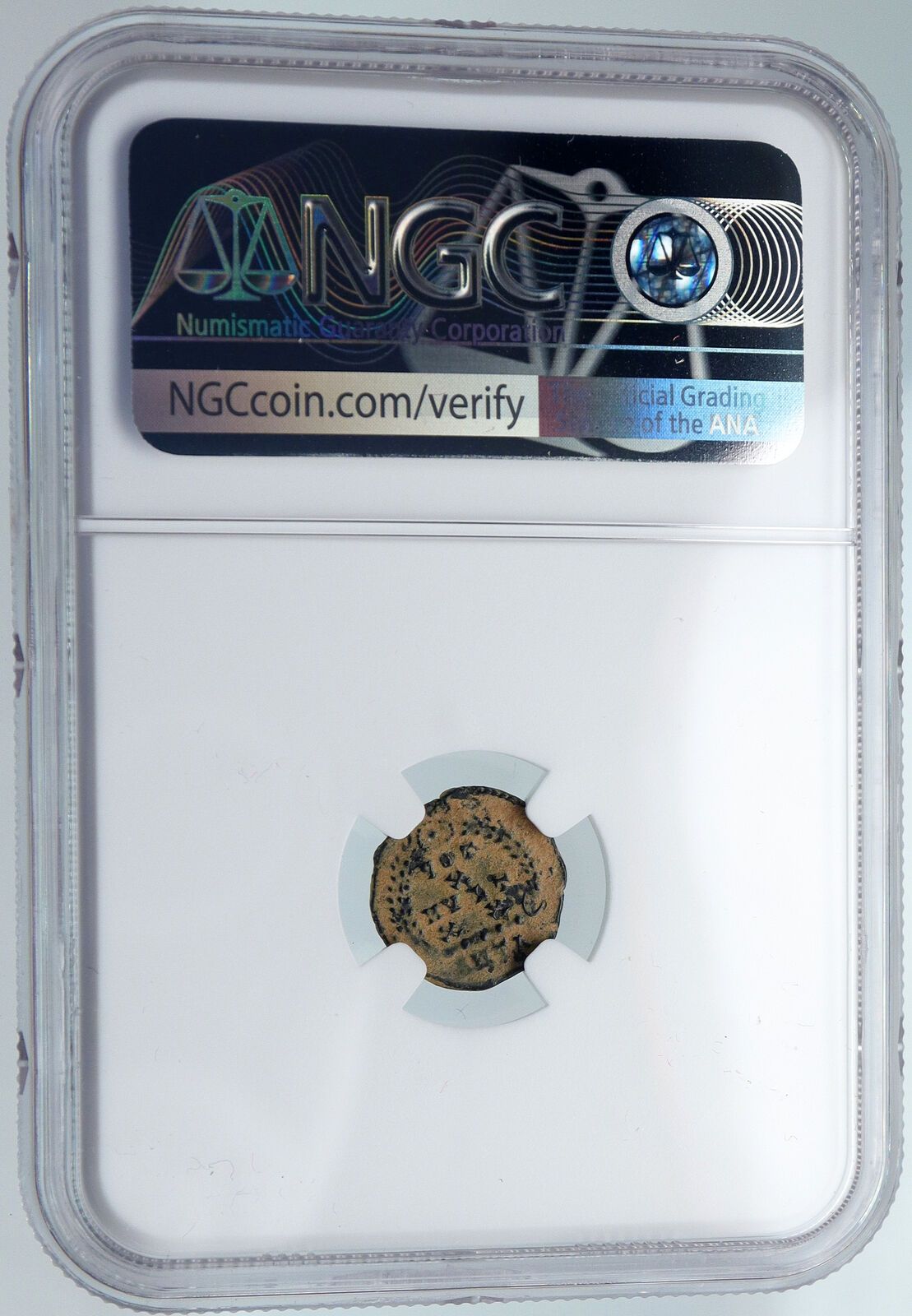 VALENTINIAN II Ancient 388AD Antioch Roman Coin VICTORY ANGEL CROSS NGC i89530