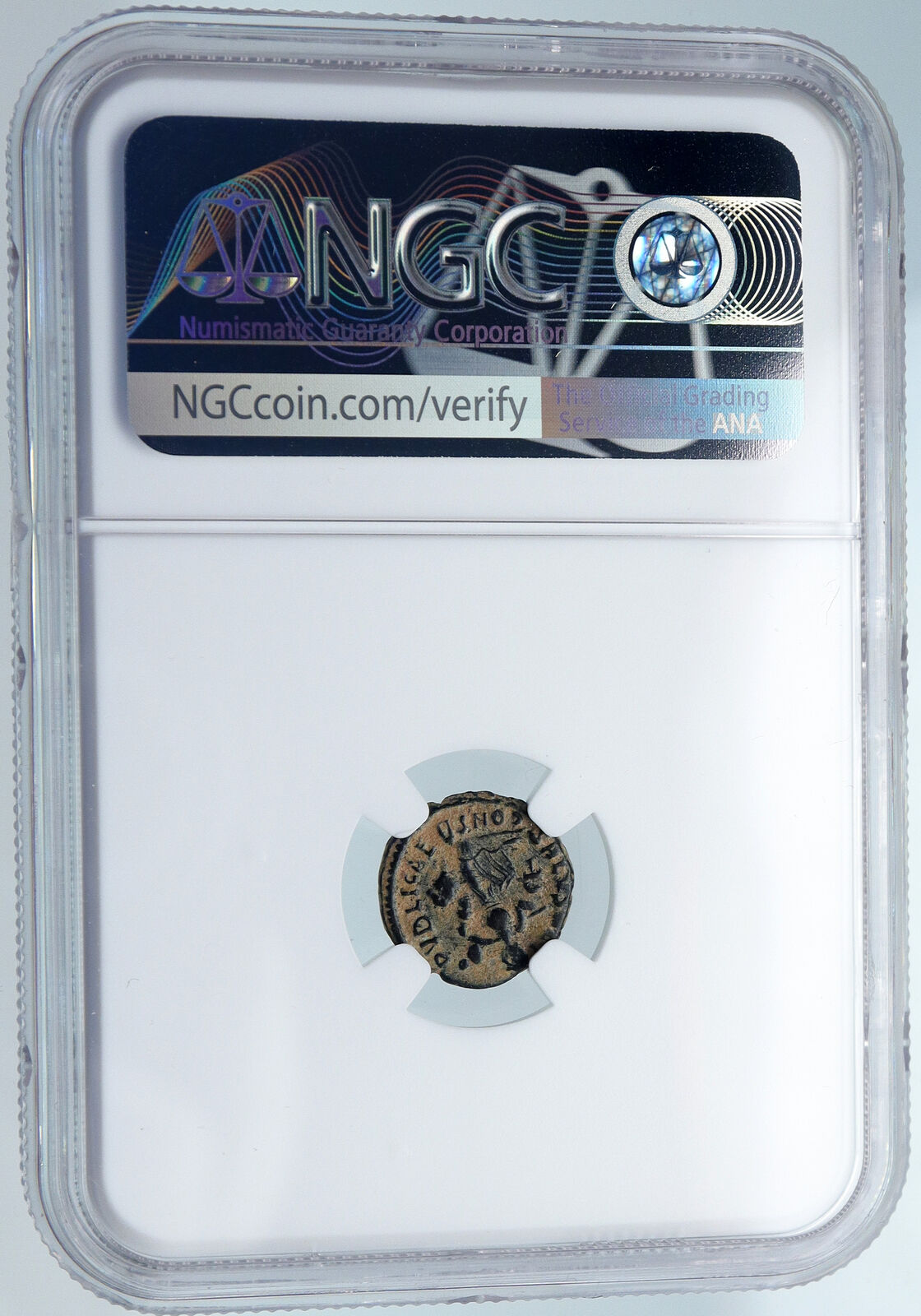 VALENTINIAN II Ancient 388AD Antioch Roman Coin VICTORY ANGEL TROPHY NGC i89521