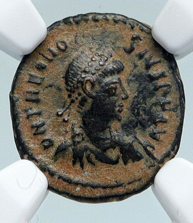 THEODOSIUS I the GREAT Authentic Ancient 388AD OLD Roman Coin WREATH NGC i89515