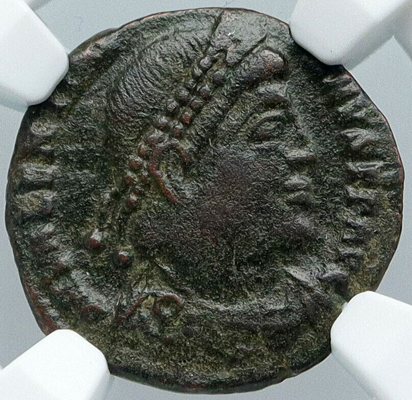 VALENTINIAN I w Christian Chi-Rho Labarum Ancient 364AD Roman Coin NGC i88735